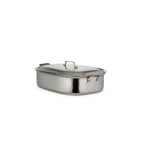 Bon Chef Cucina French Oven W/ Lid, Hammered Finish, 15" X 11" X 4", 2 Sq Hndls, 7 Qt 60004HF